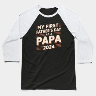 First Time Dad Est 2024 Fathers Day Baseball T-Shirt